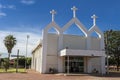 Facade of the Church of Santa Terezinha, in the municipality of Rubineia, Sao Paulo Royalty Free Stock Photo