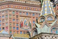 Facade of the Church of the Savior on Spilled Blood in Saint-Petersburg, Russia Royalty Free Stock Photo