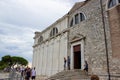 Facade of the Church of St. Euphemia also known as Basilica of St. Euphemia in the old town of Rovinj, Croatia Royalty Free Stock Photo