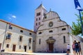 Facade of the Church of St. Mary or St. Mary`s Church in the old town of Zadar, Croatia