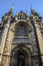 The facade of the church of Sts. Olha and Elizabeth. Lviv, Ukraine