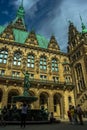 Facade of the city hall of hamburg Royalty Free Stock Photo