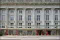 Facade of the City Hall Wing of the Singapore National Gallery from Coleman Street, with its distinctive Corinthian colonnade