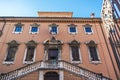 Facade of classical buildings in Rome, Italy Royalty Free Stock Photo