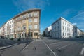 facade of classicistic houses at wilhelm street in Wiesbaden, Germany