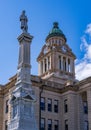 Facade and clock tower of Winneshiek County Courthouse in Decorah Iowa Royalty Free Stock Photo