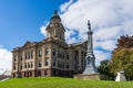 Facade and clock tower of Winneshiek County Courthouse in Decorah Iowa Royalty Free Stock Photo