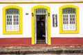 Facade of a colonial historic building in center of Iguape