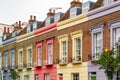 Facade of colourful terrace houses in Camden Town, London Royalty Free Stock Photo