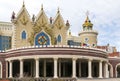 Facade with columns, towers and stained glass windows of Ekiyat Puppet Theater Royalty Free Stock Photo