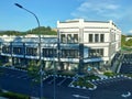 Facade of commercial shops. Multi-story where the lower part is used as a shop