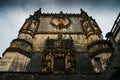 Facade of the Convent of Christ with its famous intricate Manueline window in medieval Templar castle in Tomar, Portugal