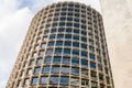 Facade of a cylindrical office skyscraper