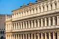 Facade detail of Doge`s Palace, Venice architecture, San Marco square, Italy. Historic landmark Royalty Free Stock Photo