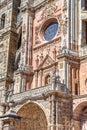 Facade detail of the Gothic cathedral of Astorga, Spain Royalty Free Stock Photo