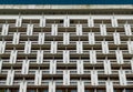 Facade detail of soviet modernism building in Pyatigorsk, Russia