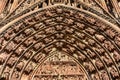 Facade details of the Cathedral - Cathedral of Our Lady of Strasbourg, France Royalty Free Stock Photo