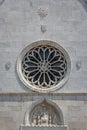 Facade details of the church in the center of Muggia Royalty Free Stock Photo