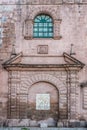 Facade details of Iglesia del Triunfo Cuzco Peru