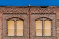 Facade of devastated building