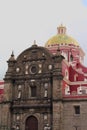 Facade of the cathedral in puebla city, mexico Royalty Free Stock Photo