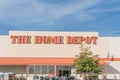 Facade entrance of Home Depot mega store with colorful fall foliage cloud blue sky Royalty Free Stock Photo