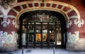 Facade and entrance of The Palau de la MÃÂºsica Catalana Palace of Catalan Music, architect LluÃÂ­s DomÃÂ¨nech i Montaner. Royalty Free Stock Photo