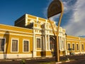 Facade and entrance of Sesc Arsenal cultural center. in Cuiaba