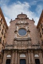 Facade of the entrance to the Basilica of Montserrat in Barcelona, catalonia, spain