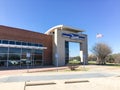 Facade entrance of USPS store in Irving, Texas, USA