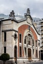 Facade of the Faenza theatre, the oldest movie theatre in Bogota, Colombia opened in 1924. The building is an example of Art