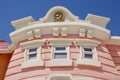 Facade of fairy tale house in childrens park Royalty Free Stock Photo