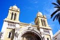 Facade of famous church in tunis Royalty Free Stock Photo