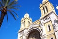 Facade of famous church in tunis Royalty Free Stock Photo