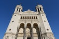 Facade of the famous Notre-dame-de-fourviere basilica in Lyon Royalty Free Stock Photo