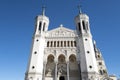 Facade of famous Notre-Dame-de-Fourviere basilica in Lyon Royalty Free Stock Photo