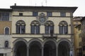 LUCCA, ITALY - AUGUST 15 2015: Facade of the famous renaissance style Pretorian Palace in Lucca, Italy