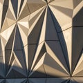 Facade featuring a series of three-dimensional, angular, star-like Royalty Free Stock Photo