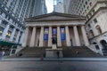 Facade of the Federal Hall with Washington Statue on the front, wall street, Manhattan, New York City Royalty Free Stock Photo