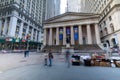 Facade of the Federal Hall with Washington Statue on the front, wall street, Manhattan, New York City Royalty Free Stock Photo