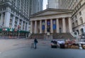 Facade of the Federal Hall with Washington Statue on the front, wall street, Manhattan, New York City Royalty Free Stock Photo