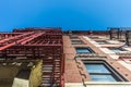 Facade and fire escape of pre-war walkup apartment building