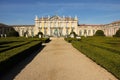 Facade and gardens. National Palace. Queluz. Portugal Royalty Free Stock Photo