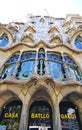 Facade of GaudÃ­\'s Casa Batllo in the Manzana de la Discordia in Barcelona Royalty Free Stock Photo