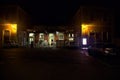 Facade of Genova Nervi train station at night