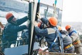 Facade glass window installation Royalty Free Stock Photo