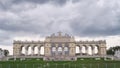 Facade of Gloriette building, initially built in 1775 in Vienna, Austria.