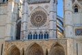 Facade of the Gothic cathedral of Leon, Spain Royalty Free Stock Photo