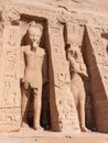 Facade of the great figures of the Temple of Nefertari Royalty Free Stock Photo