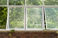 Facade of Greenhouse windows close up